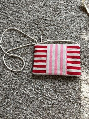 GAP Striped Crossbody in Red and Pink with Rope Strap